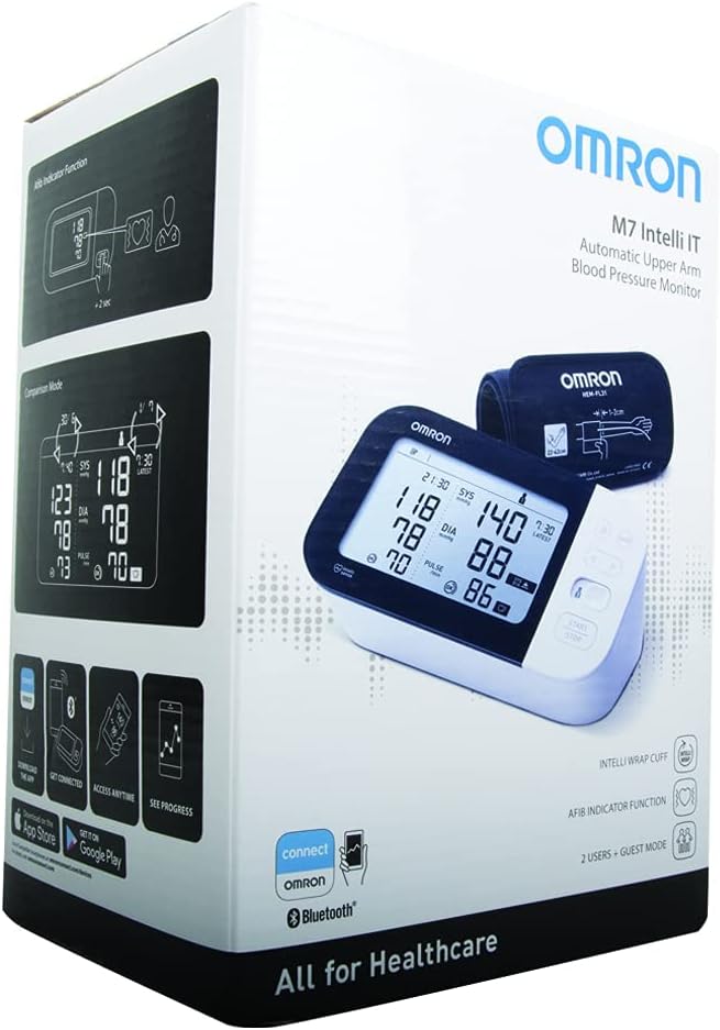 جهاز اومرون انتيليسينس اي تي M7 لقياس ضغط الدم بتصميم مريح للذراع العلوي